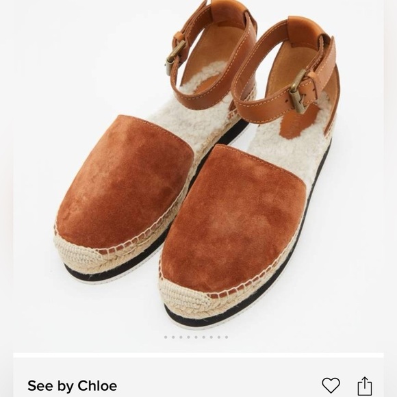 See by Chloe Brown Suede Glyn
Espadrille Ankle Strap Sandals Size 11 $300 - Picture 2 of 8